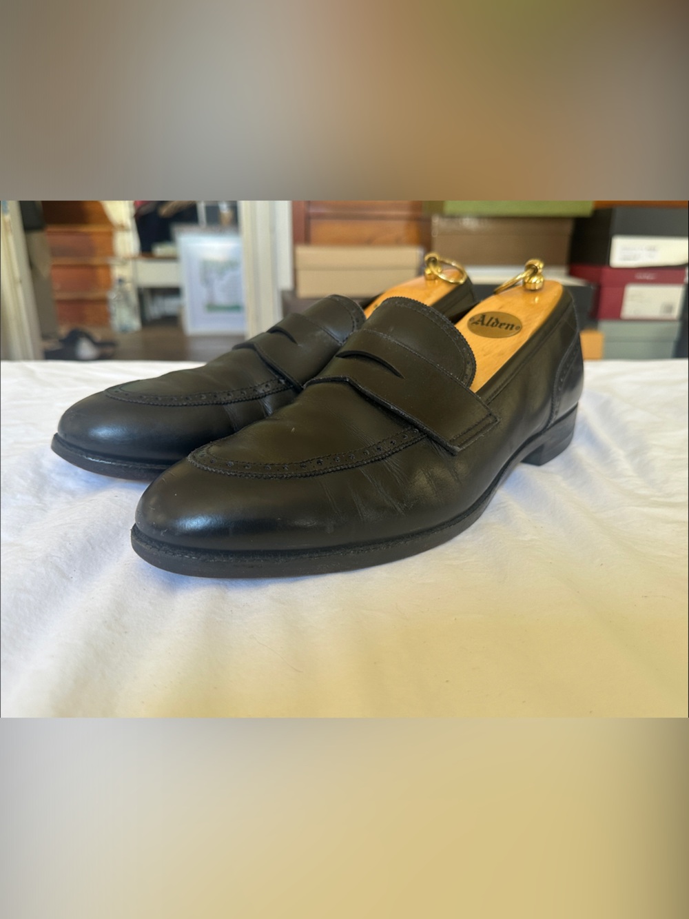 Brooks Brothers Peal & Co. Penny Black Leather Men’s Slip-on Dress Size 9 M